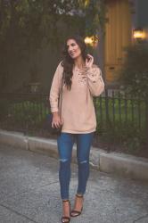 Lace Up Sweater