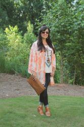 Kimono and Graphic Tank 