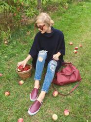Apple Picking with Union Jack Boots