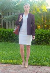 Mediation to Office - White Tweed Dress