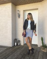 STRIPPED DRAPED SKIRT