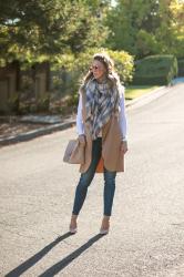 fall layers: scarf, sleeves and vest