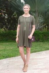 Olive Green Swing Dress