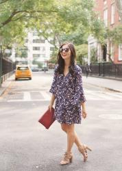 Fall Floral Bell Sleeve Dress