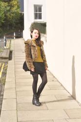 Leopard print faux fur