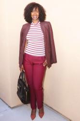 Burgundy Stripes and Tweed