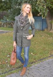 Outfit: Green hooded coat