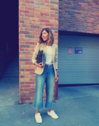 Cropped denim pants