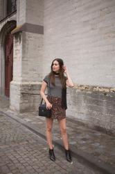 Outfit: stripes, floral and stiletto booties