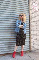 statement fringe skirt