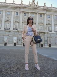 OUTFIT CON TRAJE Y GAZELLE