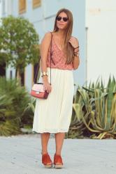 PLEATED MIDI SKIRT