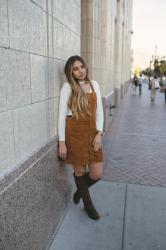 Corduroy Dress and Suede Boots