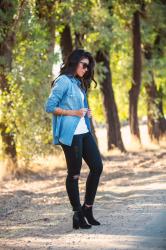 Fall Styling: How to Wear a Denim Shirt & Denim Shirt Outfit Ideas