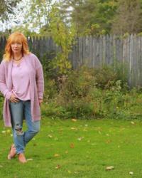 Pink Shawl Collar Cardigan & Floral Ankle Boots: One Little Girl Too Many