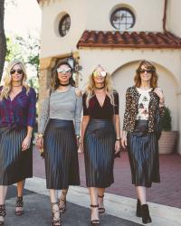 CHIC AT EVERY AGE- FAUX LEATHER PLEATED SKIRT