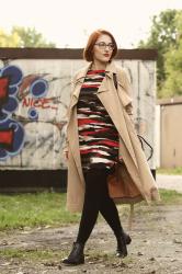 Trenchcoat Season - Camouflage Dress & Jensen Boots