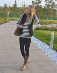 Outfit: Black puffy vest