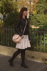 Outfit: Pink boucle skirt
