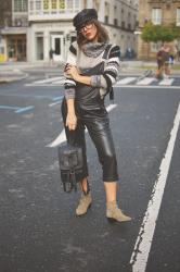 Knitwear in leather