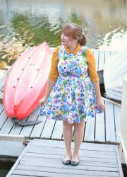 Floral Dress + Mustard Button Down