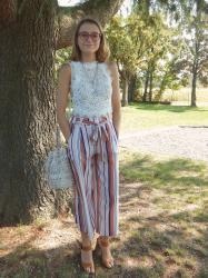 Colorful stripped culottes