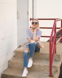 Ripped Jeans & Sneakers