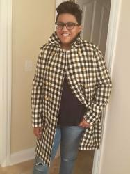 J. Crew Double-Breasted Coat in Oxford Check 
