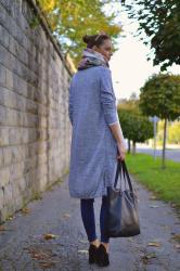 long grey cardigan