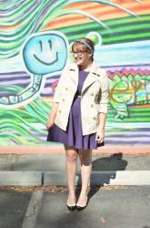 Schoola Purple Dress + Tan Jacket