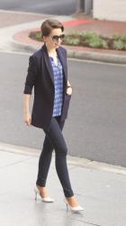 minimal chic | boyfriend blazer X denim leggings