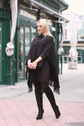 Over the knee boots & poncho