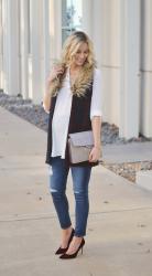 Plaid Vest and Velvet Heels