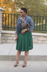 OOTD:  J. Crew Double-Pleated Midi Skirt 