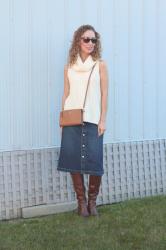 Styling A Midi Denim Skirt