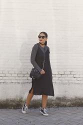 Vestido lencero con jersey