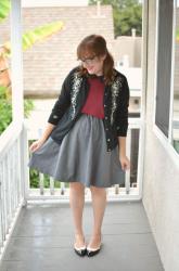 ThredUP Skirt + Thrifted Cardigan