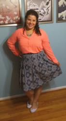 bright top + printed skirt {workwear wednesday}