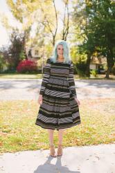 FALL STRIPED DRESS & #WIWT LINK UP!