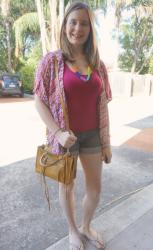 Kimonos, Shorts and Rebecca Minkoff Micro Regan Cross Body Bag