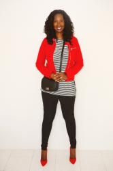 Women’s Tall Red Moto Jacket