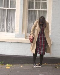 OOTD: Checked midi dress