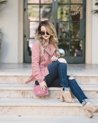 Blush Pink Moto Jacket