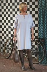 Lavender dress by Max Mara… and a hat