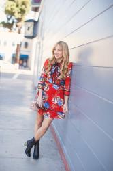 Little Red Floral Dress