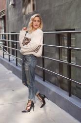 Outfit Remix: Cream Chenille Sweater, Two Ways