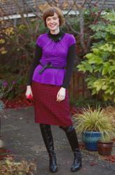 Vintage Pencil Skirt and a Purple Peplum. 