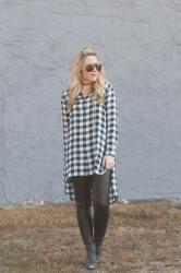 Repeat Offender: Leather Leggings & Button Down Tunic
