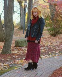 Chiffon Floral Skirt & Moto Jacket: A Little More Magic