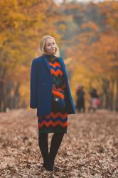 70s Autumn. Knit dress